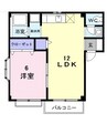 ニューエリールＫＡＴＵ　Ａ 1LDKの間取り