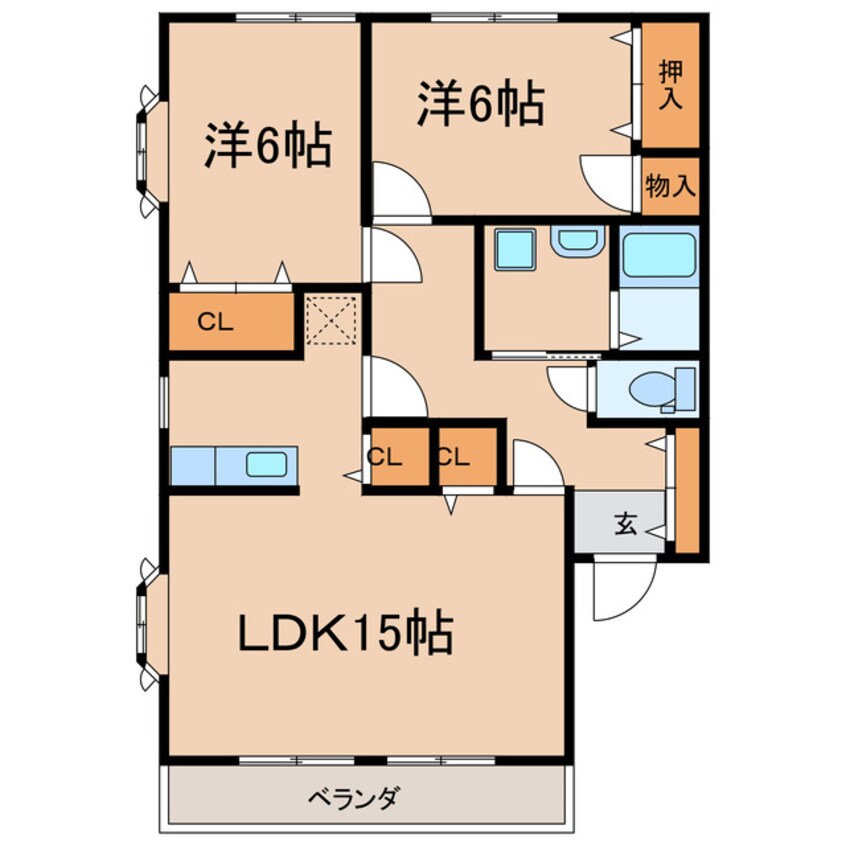 間取図 スカイプラザ宇梶D