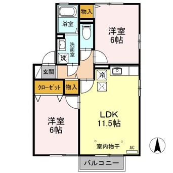 間取図 プール ラ ヴィ Ａ