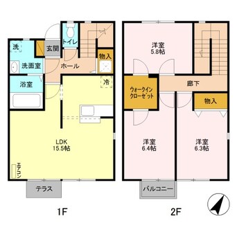 間取図 リースランドテクノ Ｃ