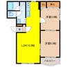 華美が丘ファミーユ 2LDKの間取り