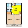 鬼怒ハイツ 2DKの間取り