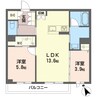 ベトン　アジュール　ひらまつ 2LDKの間取り