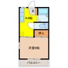 フレグランス峰B棟 1Kの間取り