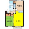 サンセールA棟 2LDKの間取り