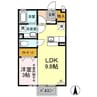 グランモアインターパーク 1LDKの間取り