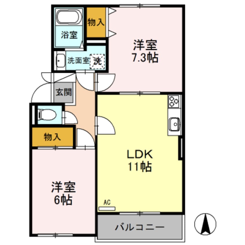 間取図 スカイプラザ宇梶 Ａ