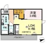 グラン カナル 1LDKの間取り