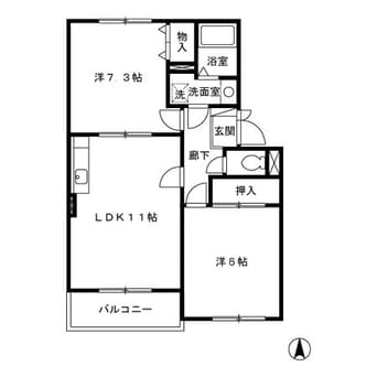 間取図 スカイプラザ宇梶 Ａ