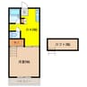 タートルコーポ 1DKの間取り