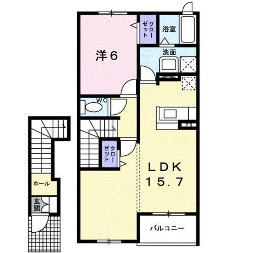 間取図 サンライト・カワサキＡ