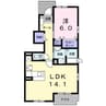 サンレミＢ 1LDKの間取り