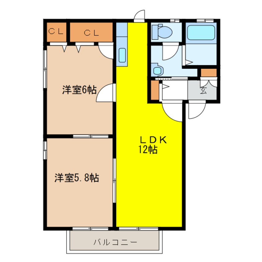 間取図 コスモ・グランデA・B