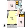 スカイプラザ宇梶 Ａ 2LDKの間取り