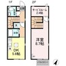 リースランドテクノ Ｆ 1DKの間取り
