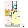 ヴィルドミール中今泉 2LDKの間取り