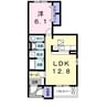 メゾンアンフィニＡ 1LDKの間取り