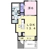 パール石井 1LDKの間取り