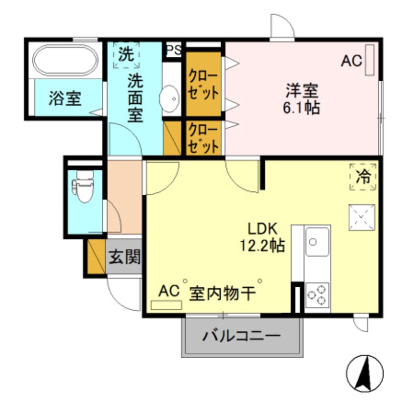 間取図 東北新幹線/宇都宮駅 バス22分東野交通バス平出工業団地下車:停歩15分 1階 築5年