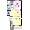 アルフォートＢ 1LDKの間取り