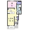 ルーベル春日Ｄ 1LDKの間取り