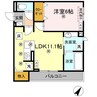 リエートパーク 1LDKの間取り