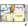 リエートパーク 1LDKの間取り