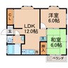 屋島コーポ 2LDKの間取り