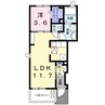 カナイＢ 1LDKの間取り