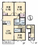 シャーメゾンはなみずき B棟の間取図