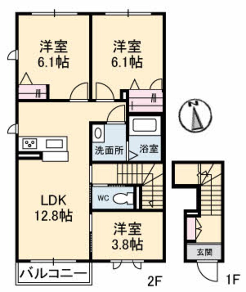 間取図 シャーメゾンはなみずき B棟