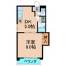 ベルエール八本松 1DKの間取り