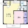 トラッド　木田谷Ⅲ 1LDKの間取り