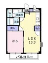 ニューシティー八栗口Ｂ 1LDKの間取り