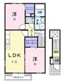 クレセント　コート　Ⅱ 2LDKの間取り