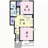 マウントビューかえで 2DKの間取り