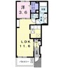 エクセラン元山 1LDKの間取り