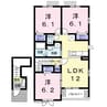 クラール木太Ｇ 3LDKの間取り