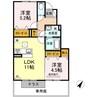 フキノトウ牟礼北 A棟 2LDKの間取り