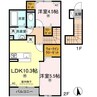 カーサ仏生山Ⅶ 2LDKの間取り