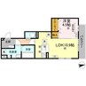 セレノアールB 1LDKの間取り