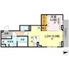 セレノアールB 1LDKの間取り