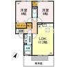 フォレスト D棟 2LDKの間取り
