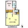 ウエストハイツ屋島 C棟 1LDKの間取り