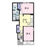 アンダンテＡ 2DKの間取り
