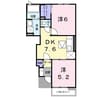アルドーレ　Ⅰ 2DKの間取り