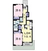 リバーヒルＢ 2LDKの間取り