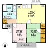 サンタウン寺井 A棟 2LDKの間取り