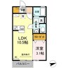 パークサウス 1LDKの間取り