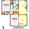 ファミール河野 A棟 2LDKの間取り